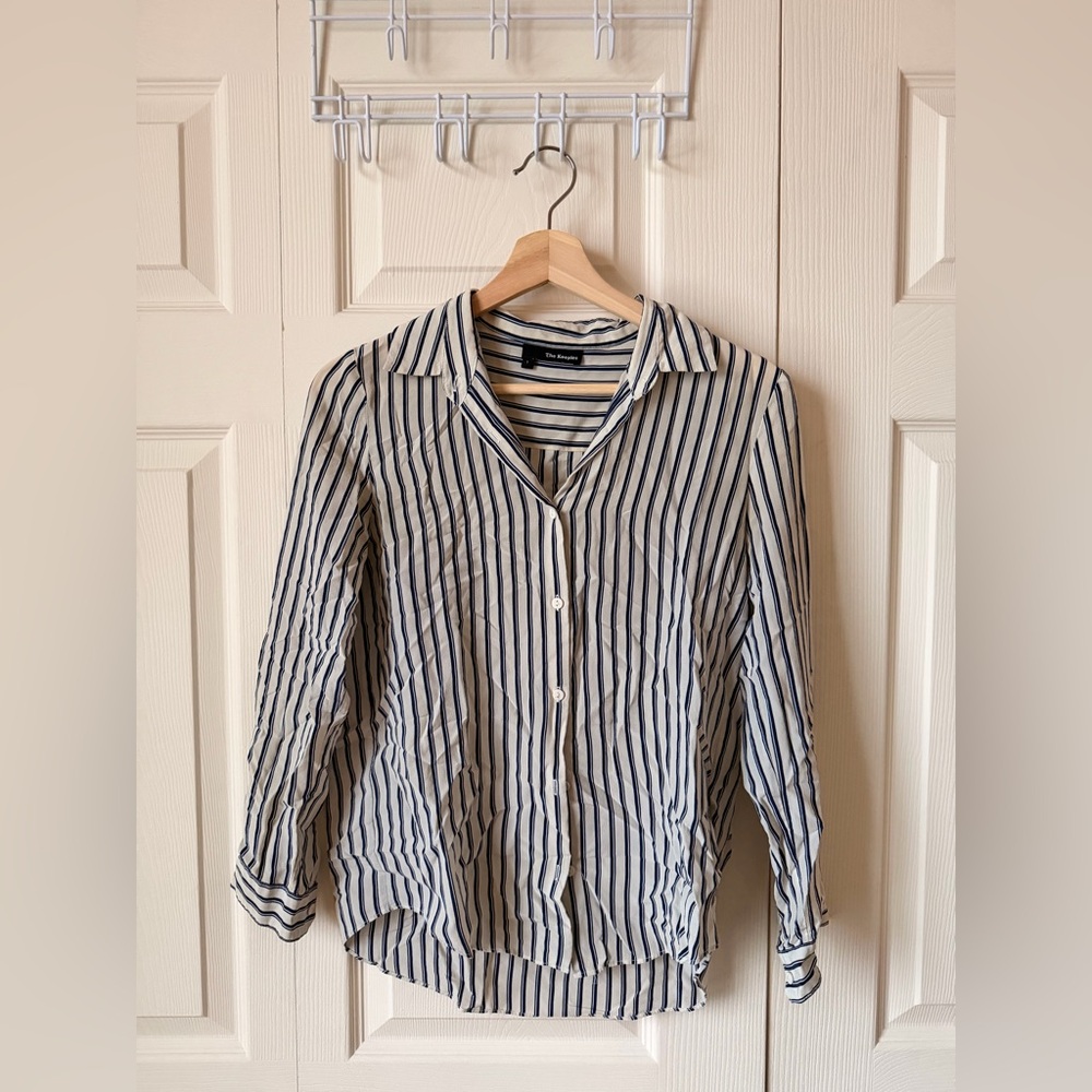 The Kooples Black and White Striped Shirt